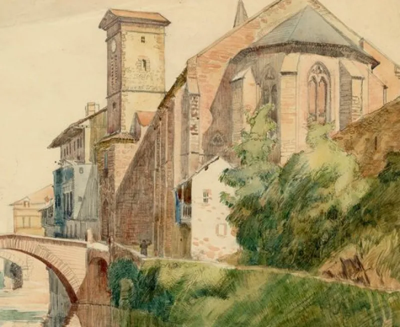 Discount Pamono Eleanor Hughes RI, Saint-Jean-Pied-de-Port, Pyrenees, France, 1920, Watercolour