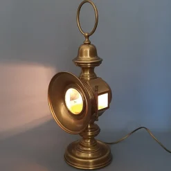 Pamono Electric Car Headlight Style Table Lamp in Brass, 1950s> Table Lamps