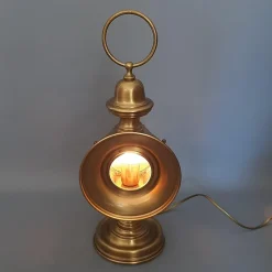Pamono Electric Car Headlight Style Table Lamp in Brass, 1950s><noscript><img width=