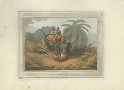 Pamono Elephant and Hunting Engravings, 1813, Paper, Set of 3> Work On Paper