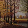 New Pamono Elie Janin, Campagne Genevoise, Oil on Canvas