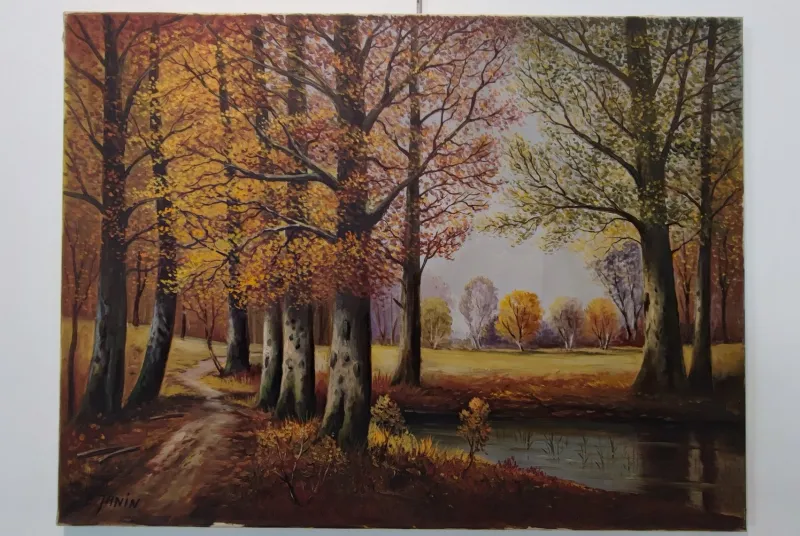New Pamono Elie Janin, Campagne Genevoise, Oil on Canvas