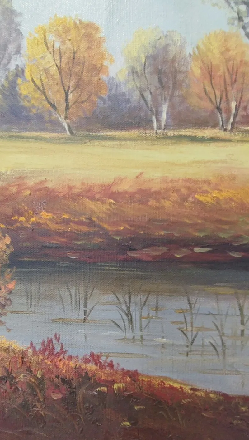 New Pamono Elie Janin, Campagne Genevoise, Oil on Canvas
