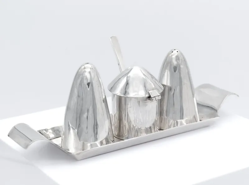 Online Pamono Elizabeth II Modernist Sterling Silver Cruet Set, Birmingham, 1965, Set of 5