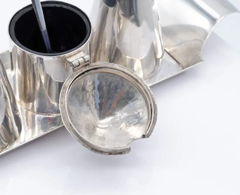 Online Pamono Elizabeth II Modernist Sterling Silver Cruet Set, Birmingham, 1965, Set of 5