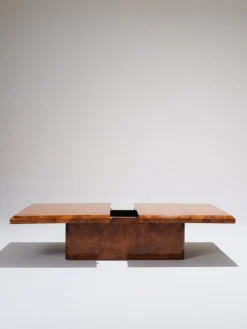 Pamono Elm Burr Bar Coffee Table, 1970s><noscript><img width=