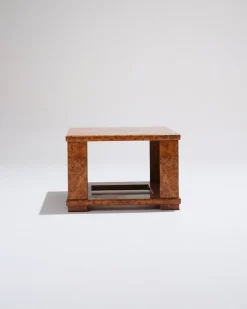 Pamono Elm Burr Side Table from Jean Claude Mahey, 1970s><noscript><img width=