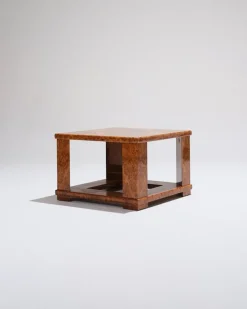 Pamono Elm Burr Side Table from Jean Claude Mahey, 1970s><noscript><img width=
