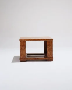 Pamono Elm Burr Side Table from Jean Claude Mahey, 1970s><noscript><img width=