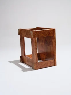 Pamono Elm Burr Side Table from Jean Claude Mahey, 1970s><noscript><img width=
