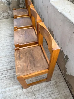 Pamono Elm Chairs in the style of Maison Regain, 1980s, Set of 4> Side Chairs & Dining Chairs