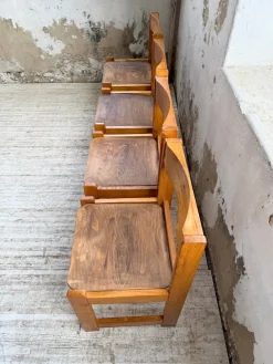 Pamono Elm Chairs in the style of Maison Regain, 1980s, Set of 4><noscript><img width=