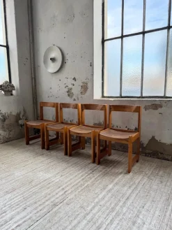 Pamono Elm Chairs in the style of Maison Regain, 1980s, Set of 4><noscript><img width=