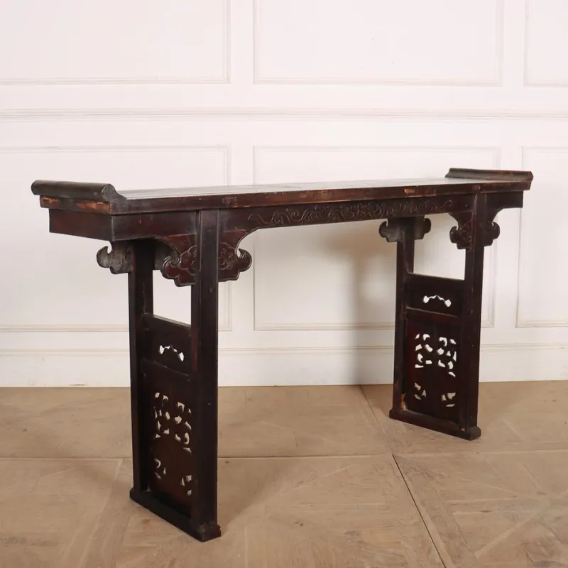 Pamono Elm Chinese Console Table, 1890s
