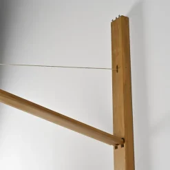 Hot Pamono Elm Floor Lamp with Pleated Paper Shade, France, 1970s