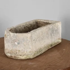 Pamono Elongated Stone Basin Carved from a Single Block with Double Hole> Garden Accessories