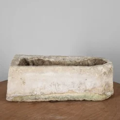 Pamono Elongated Stone Basin Carved from a Single Block with Double Hole> Garden Accessories