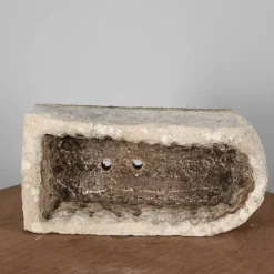 Pamono Elongated Stone Basin Carved from a Single Block with Double Hole><noscript><img width=