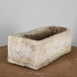 Pamono Elongated Stone Basin Carved from a Single Block with Double Hole><noscript><img width=