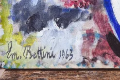 Outlet Pamono Emanuele Bettini, Vase of Flowers, 1963, Oil on Canvas
