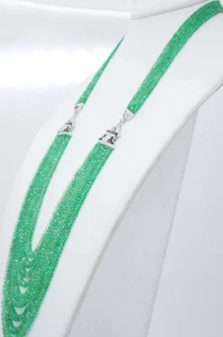 Pamono Emeralds, Onyx, Diamonds and White Gold Necklace><noscript><img width=