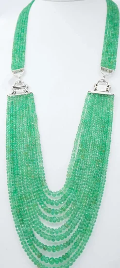 Pamono Emeralds, Onyx, Diamonds and White Gold Necklace><noscript><img width=