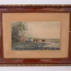 Sale Pamono Emile Henry, Rustic Scene, 1903, Original Watercolor