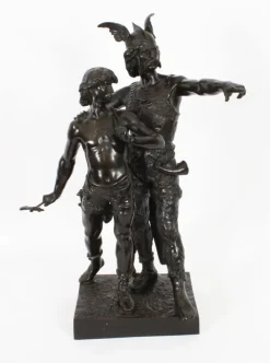 Pamono Emile Laporte, Vercingetorix with His Son, 19th Century, Bronze