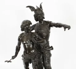 Pamono Emile Laporte, Vercingetorix with His Son, 19th Century, Bronze