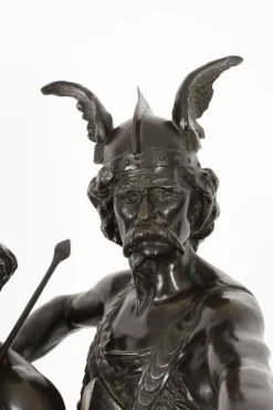 Pamono Emile Laporte, Vercingetorix with His Son, 19th Century, Bronze