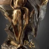 Pamono Emmanuel Villanis, Iris, 1890s, Bronze on Marble Base> Art Nouveau