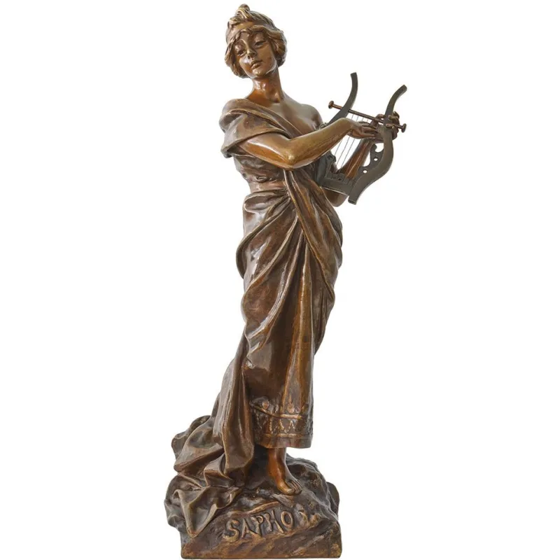 Pamono Emmanuel Villanis, Sappho, 1890s-1910s, Bronze> Art Nouveau