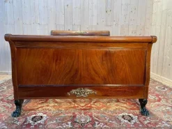Pamono Empire Bed in Mahogany and Bronze><noscript><img width=