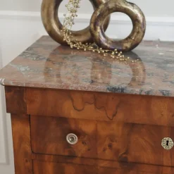 Best Pamono Empire Biedermeier Chest of Drawers with Marble