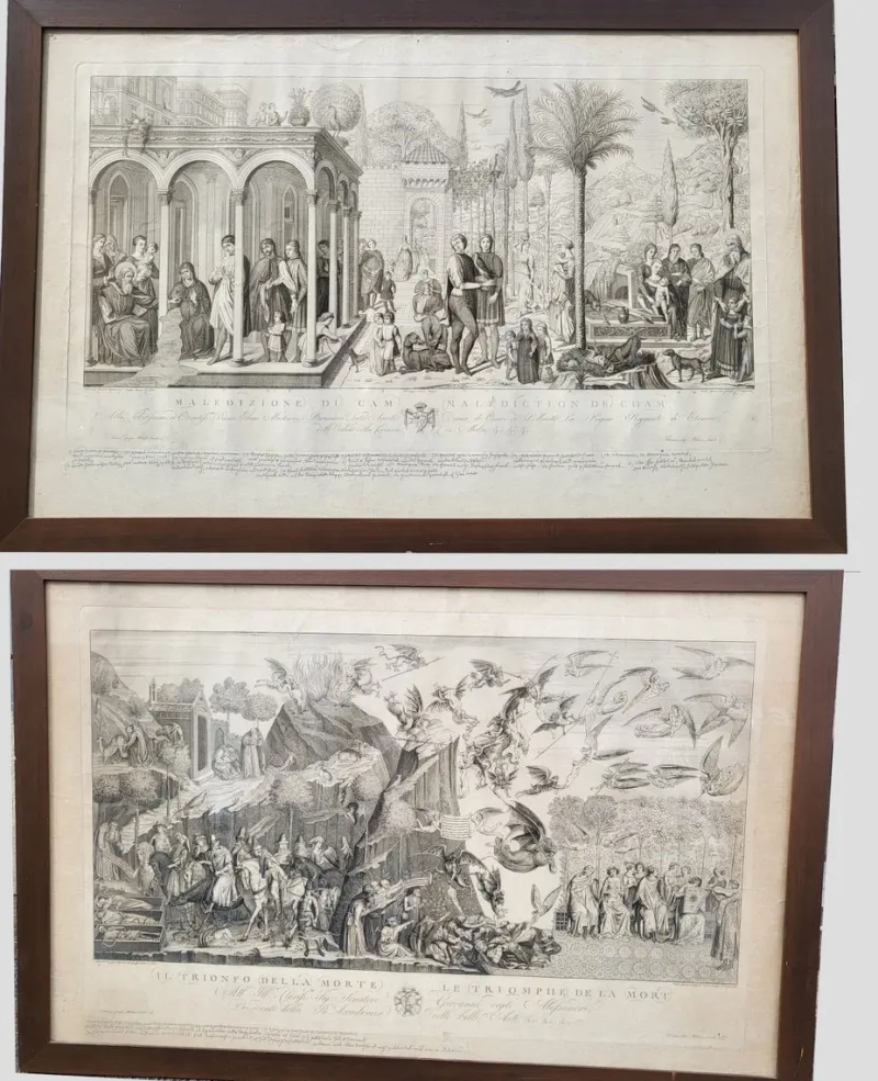 Pamono Empire Camposanto of Pisa Engravings by Lasinio for Molini Landi & Cie, Set of 2> Wall Decor