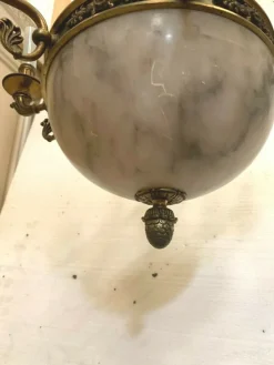 Outlet Pamono Empire Chandelier in Bronze and Alabaster, 1800s