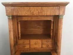 Outlet Pamono Empire Clapper Secretaire in Burr Walnut with Detached Columns and Secret Drawer, France, 1850s
