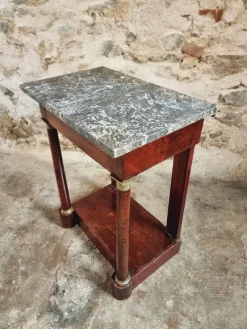 Pamono Empire Console Table in Mahogany Veneer with Marble Top, 1830s> Console Tables