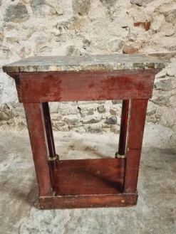 Pamono Empire Console Table in Mahogany Veneer with Marble Top, 1830s><noscript><img width=