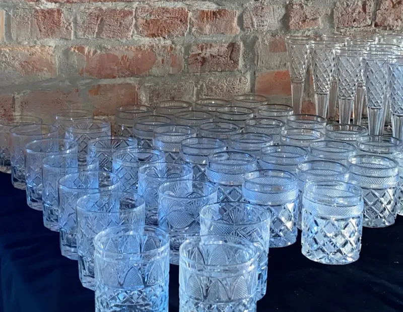Pamono Empire Cut Crystal & Glass Set from Sainte Anne Crystal Factory, Belgium, 19th Century, Set of 175> Glassware