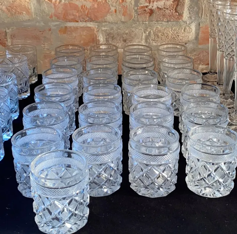 Pamono Empire Cut Crystal & Glass Set from Sainte Anne Crystal Factory, Belgium, 19th Century, Set of 175> Glassware