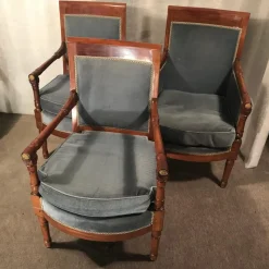 Pamono Empire Salon Suite in the style of Jacob Desmalter, France, 1810s, Set of 6><noscript><img width=
