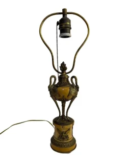 Online Pamono Empire Style Bronze and Onyx Table Lamp, Early 20th Century