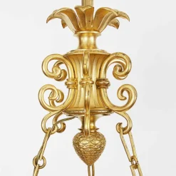 Outlet Pamono Empire Style Chandelier in Gilded Bronze with Cherubs, 1950s