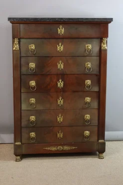 Clearance Pamono Empire Style Mahogany Chest of Drawers, 1980s