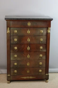 Clearance Pamono Empire Style Mahogany Chest of Drawers, 1980s