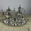 Pamono Empire Style Silver Tea or Coffee Service, Italy, 1980s, Set of 5> Coffee & Tea Service