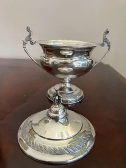 New Pamono Empire Style Sugar Bowl in Silver, Italy, 1950s
