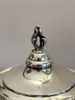 New Pamono Empire Style Sugar Bowl in Silver, Italy, 1950s