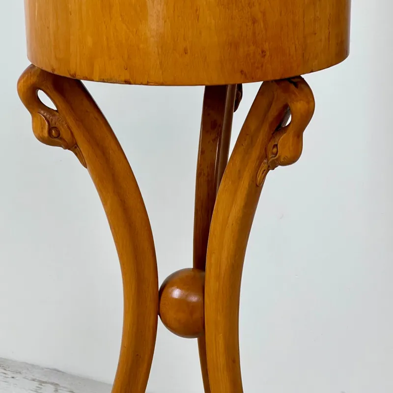Pamono Empire Style Swan-Neck Circular Fruitwood Jardinières, Set of 2> Planters And Jardiniere